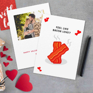 Tarjeta Festiva Amor por el Tocino Día de San Valentín Divertido y