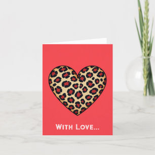 Tarjeta Festiva Amor por la impresión de leopardo