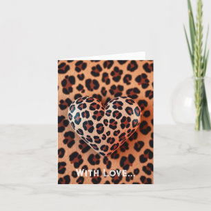 Tarjeta Festiva Amor por la impresión de leopardo