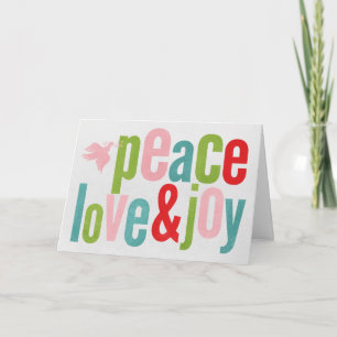 Tarjeta Festiva Amor por la paz y amor por la alegría