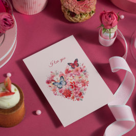 Tarjeta Festiva Amor que revolotea | Texto y nombre personalizados