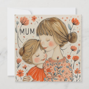 Tarjeta Festiva Amor radiante de la mamá: profundos deseos