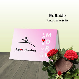 Tarjeta Festiva Amor Remando romántico o Día de San Valentín