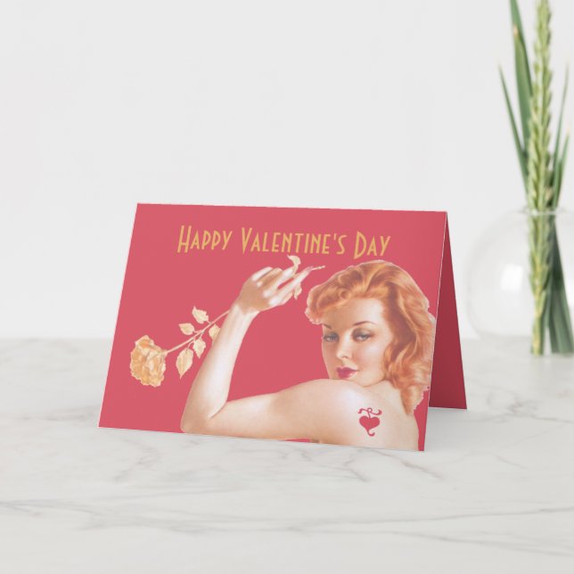 Tarjeta Festiva Amor retro de los años 40 (Anverso)