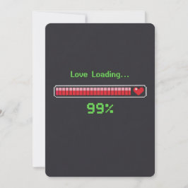 Tarjeta Festiva Amor Retro Pixel Art Cargando San Valentín