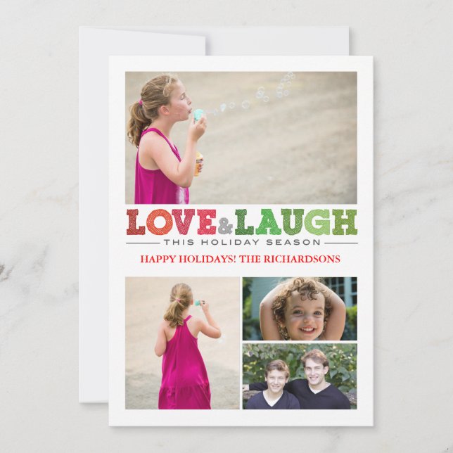 Tarjeta Festiva Amor + Ríe x4 (Anverso)