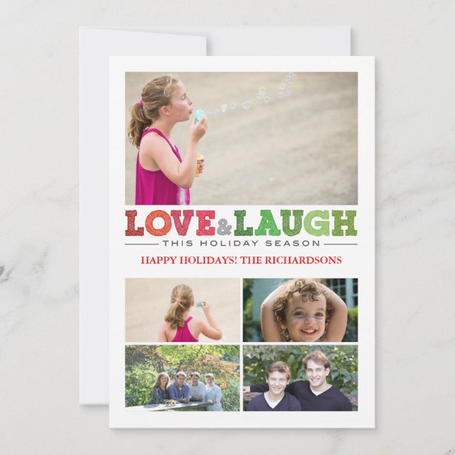 Tarjeta Festiva Amor + Ríe x5 (Anverso)