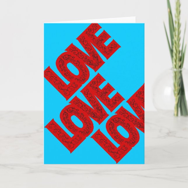 Tarjeta Festiva Amor rojo, febrero, Día de San Valentín (Anverso)