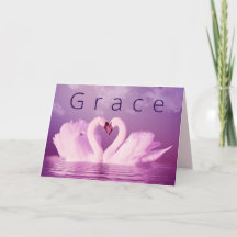 Amor romántico Gracia Cisne Rosa Morado Personaliz