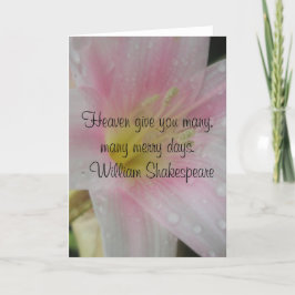 Tarjeta Festiva Amor Rosa Bodas Cita de Shakespeare