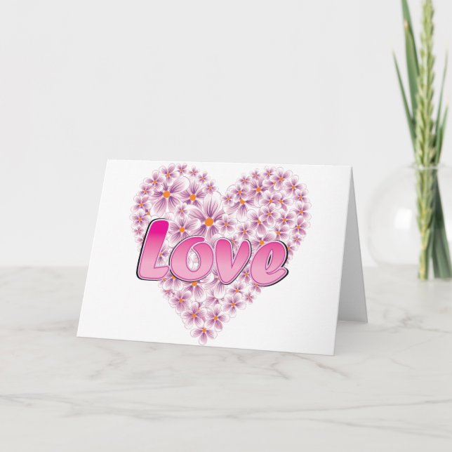 Tarjeta Festiva Amor rosado y maricas (Anverso)