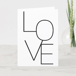 Tarjeta Festiva AMOR Simple Moderno Typografía Mínima Texto Negro