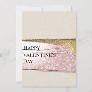Tarjeta Festiva Amor simple, oro elegante: Feliz Día de San Valent