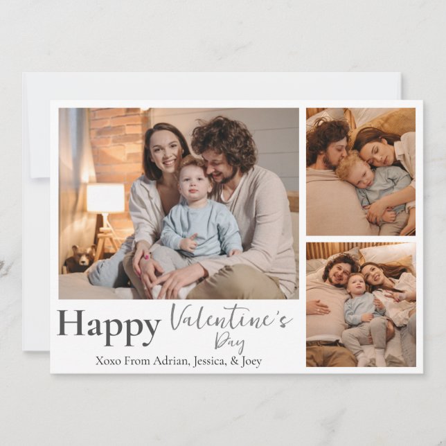 Tarjeta Festiva Amor simple y elegante foto de pareja del día de S (Anverso)