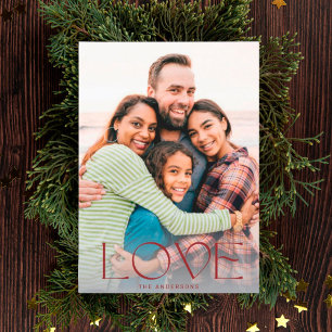 Tarjeta Festiva AMOR   Superposición de foto con luz blanca y roja
