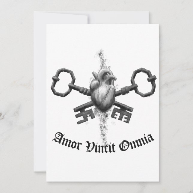 Tarjeta Festiva Amor Vincit Omnia (Anverso)