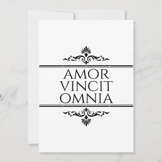 Tarjeta Festiva Amor Vincit Omnia - El Amor Lo Vence Todo (Anverso)