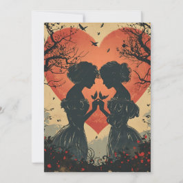 Tarjeta Festiva Amor Vintage LGBTQ Día de San Valentín 