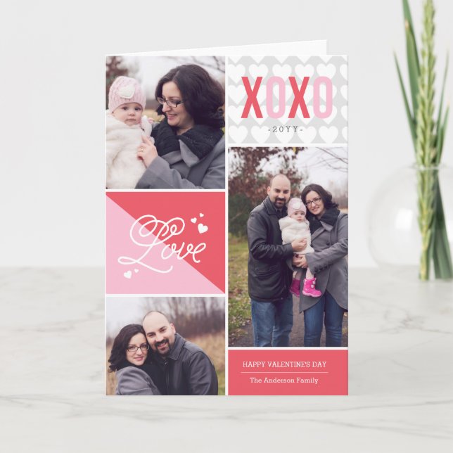 Tarjeta Festiva Amor y abrazos Foto Valentine (Anverso)