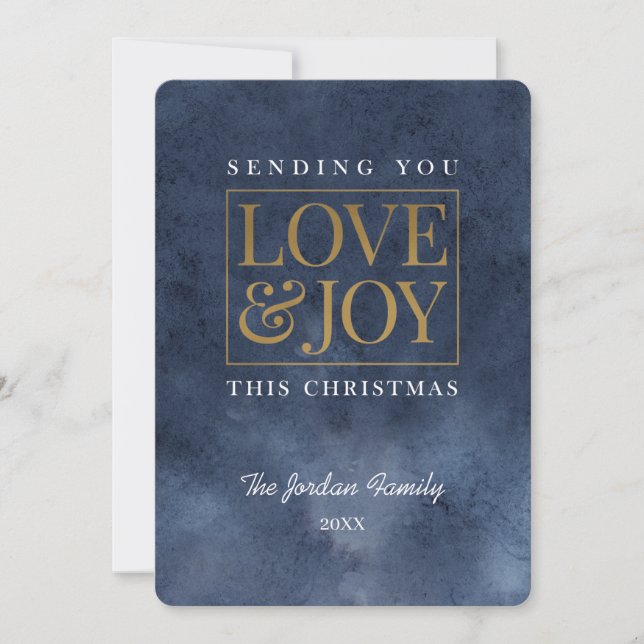 Tarjeta Festiva Amor y alegría zafiro esmeralda (Anverso)