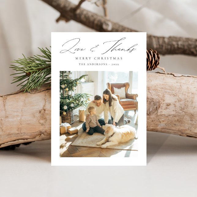 Tarjeta Festiva Amor y gracias | Navidades de fotografía familiare (Subido por el creador)