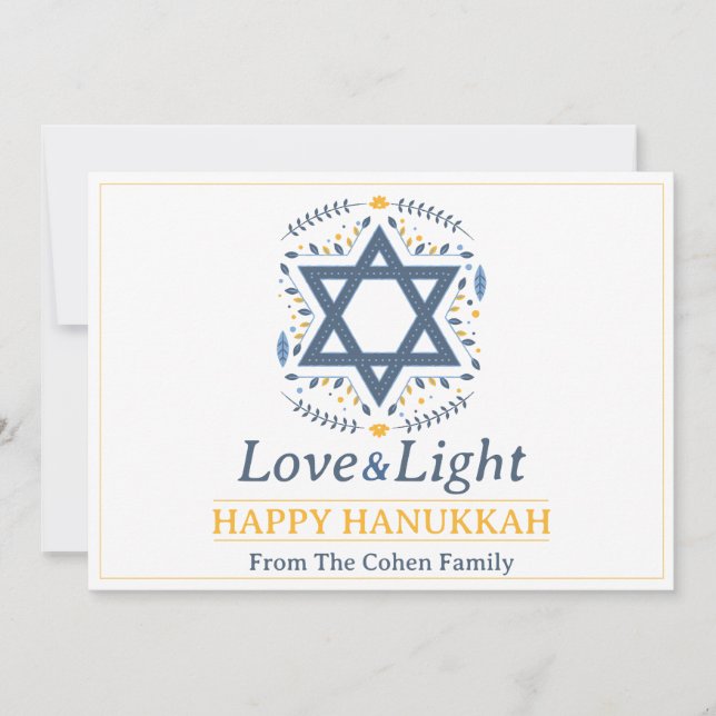 Tarjeta Festiva Amor y luz | Collage de fotos de la familia Hanukk (Anverso)