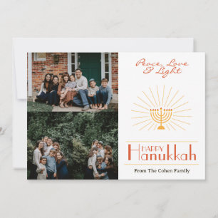 Tarjeta Festiva Amor y luz Collage de fotos de la familia Hanukk