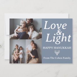 Tarjeta Festiva Amor y luz | Collage de fotos de la familia Hanukk
