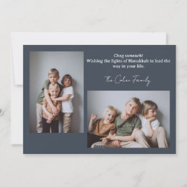 Tarjeta Festiva Amor y luz | Collage de fotos de la familia Hanukk