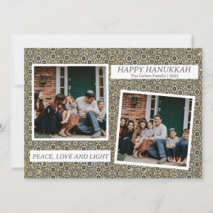 Tarjeta Festiva Amor y luz   Elegante familia Hanukkah 2 foto