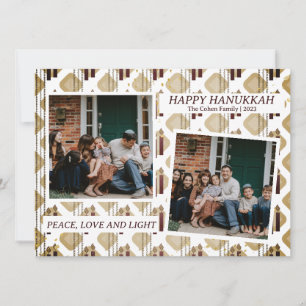 Tarjeta Festiva Amor y luz   Elegante familia Hanukkah 2 foto