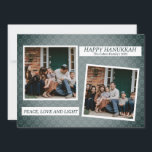Tarjeta Festiva Amor y luz | Elegante familia Hanukkah 2 foto<br><div class="desc">Amor y luz | Elegante familia Hanukkah 2 foto</div>