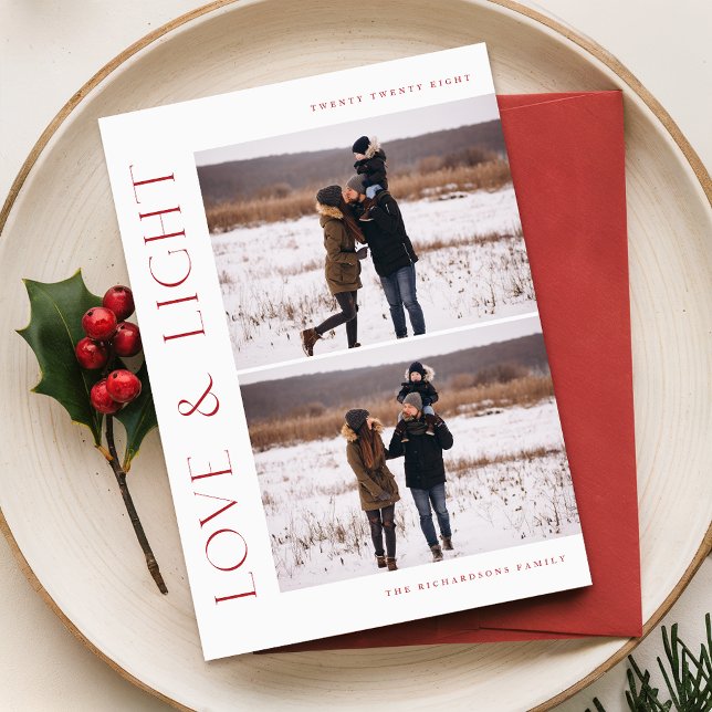 Tarjeta Festiva Amor y luz elegantes Navidades de Collage de fotos (Subido por el creador)