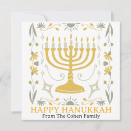Tarjeta Festiva Amor y luz | Familia Hanukkah Happy simple