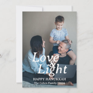 Tarjeta Festiva Amor y luz   Familia Hanukkah Una foto