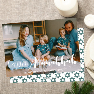 Tarjeta Festiva Amor y luz   Foto de la familia Hanukkah