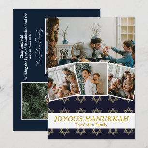 Tarjeta Festiva Amor y luz Foto de la familia Hanukkah Collage