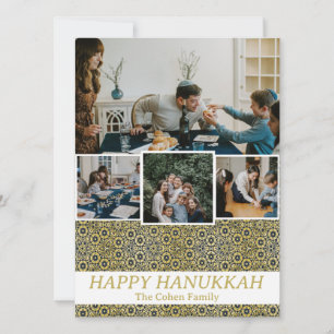 Tarjeta Festiva Amor y luz Foto de la familia Hanukkah Collage