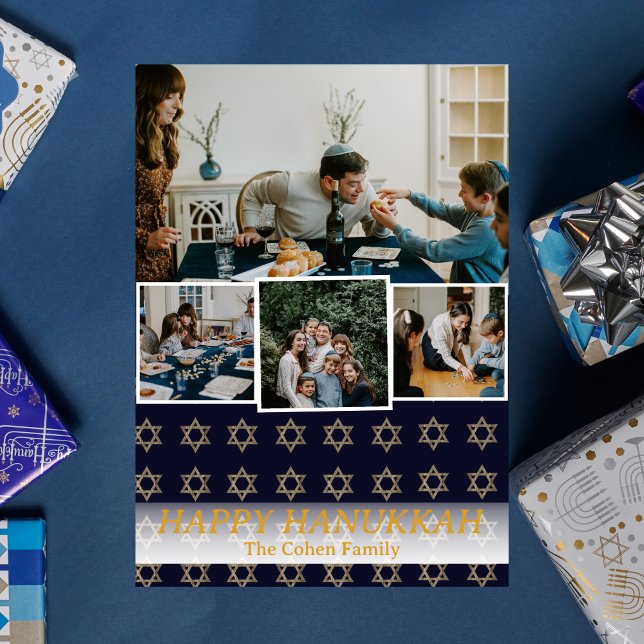 Tarjeta Festiva Amor y luz | Foto de la familia Hanukkah Collage (Subido por el creador)