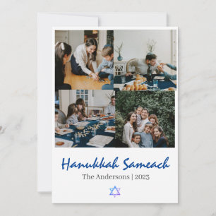 Tarjeta Festiva Amor y luz Foto de la familia Hanukkah Collage