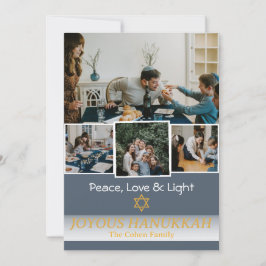 Tarjeta Festiva Amor y luz | Foto de la familia Hanukkah Collage
