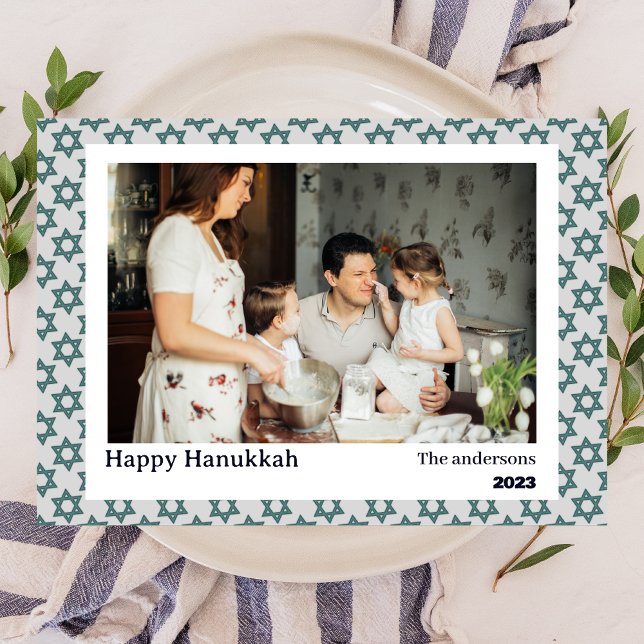 Tarjeta Festiva Amor y luz | Foto simple de la familia Hanukkah (Subido por el creador)