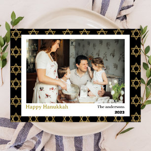 Tarjeta Festiva Amor y luz Foto simple de la familia Hanukkah