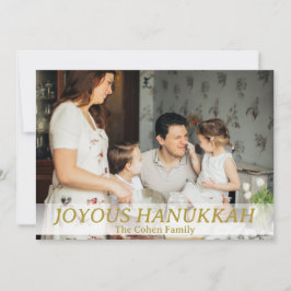 Tarjeta Festiva Amor y luz | Foto simple de la familia Hanukkah