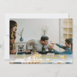 Tarjeta Festiva Amor y luz | Foto simple de la familia Hanukkah