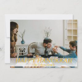 Tarjeta Festiva Amor y luz | Foto simple de la familia Hanukkah