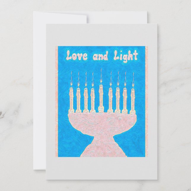 Tarjeta Festiva Amor y luz Hanukkah (Anverso)
