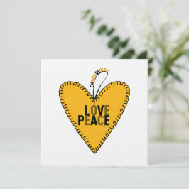 Tarjeta Festiva Amor y paz amargos ・ Amarillo ・