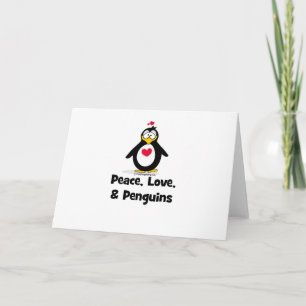 Tarjeta Festiva Amor y pingüinos de la paz