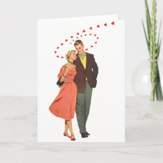 Tarjeta Festiva Amor y Romance Ilustracion Vintage